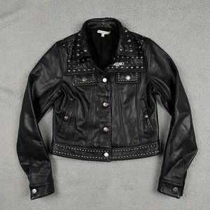 Rebecca Minkoff Jacket Womens Small S Black Leather Stud Biker Moto Motorcycle 4